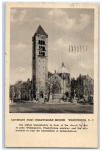 1943 Covenant First Presbyterian Church Scene Street Washington DC Postcard