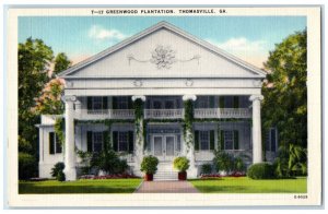 c1930's Front View Of Greenwood Plantation Thomasville Georgia GA Postcard