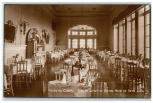 c1910 Dining Room Grand Hotel Viana Do Castello Portugal RPPC Photo Postcard