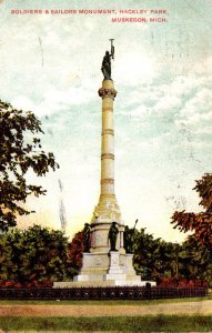 Michigan Muskegon Hackley Park Soldiers and Sailors Monument 1908