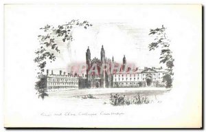 Modern Postcard King & # 39s and Clare College Cambridge