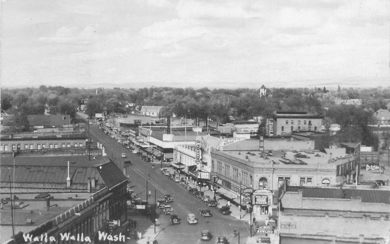 Postcard RPPC Washington Walla Walla 1945 Aerial View 23-2403