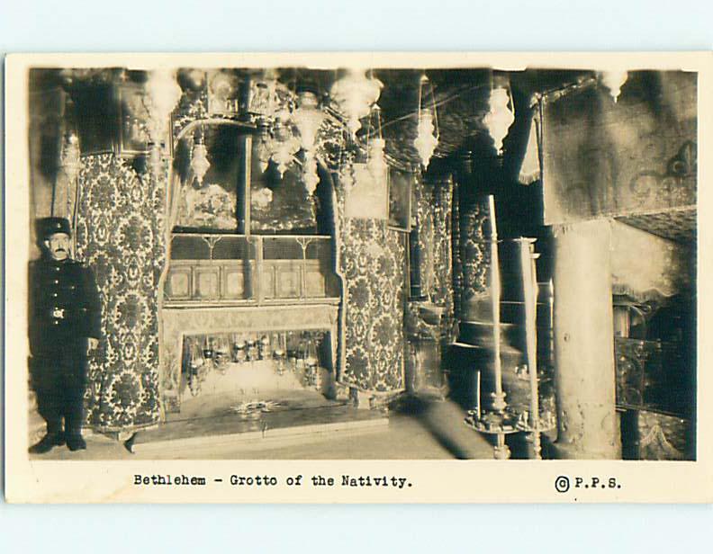 Pre-1950 rppc JESUS - GROTTO OF THE NATIVITY Bethlehem ISRAEL t3094