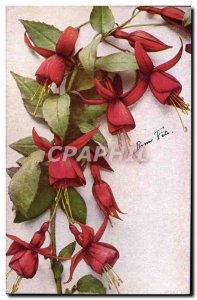 Old Postcard Bonne Fete Flowers