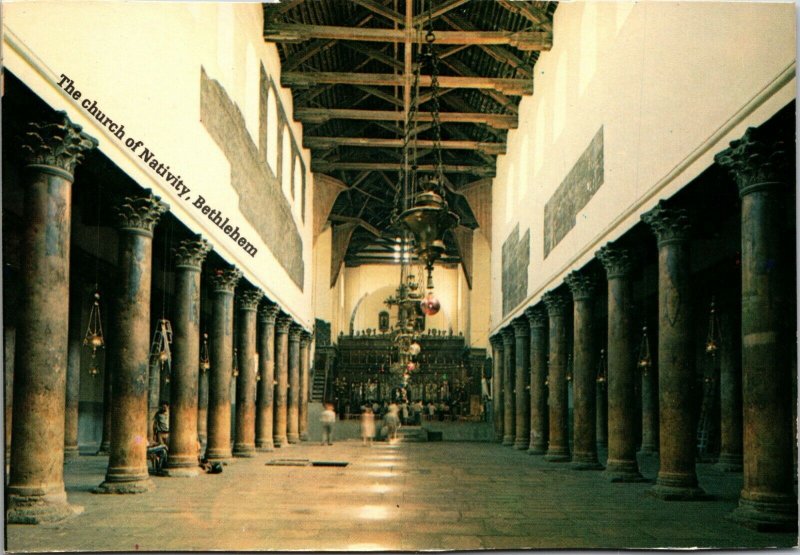 Printed Postcard - Palestine West Bank - Bethlehem Nativity Church Interior 