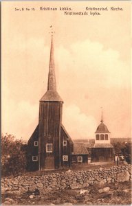 Finland Kristinestad Church Vintage Postcard 09.51