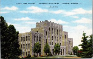 Vtg Laramie WY Liberal Arts Building University of Wyoming 1940s Linen Postcard