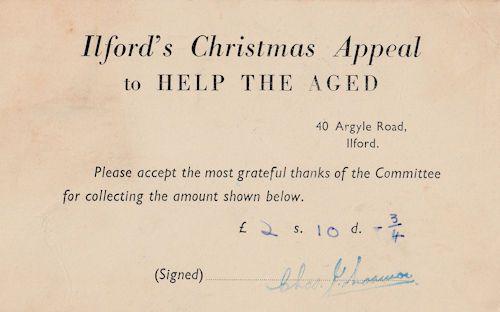 Ilford Help The Aged Christmas Appeal Antique London Postcard