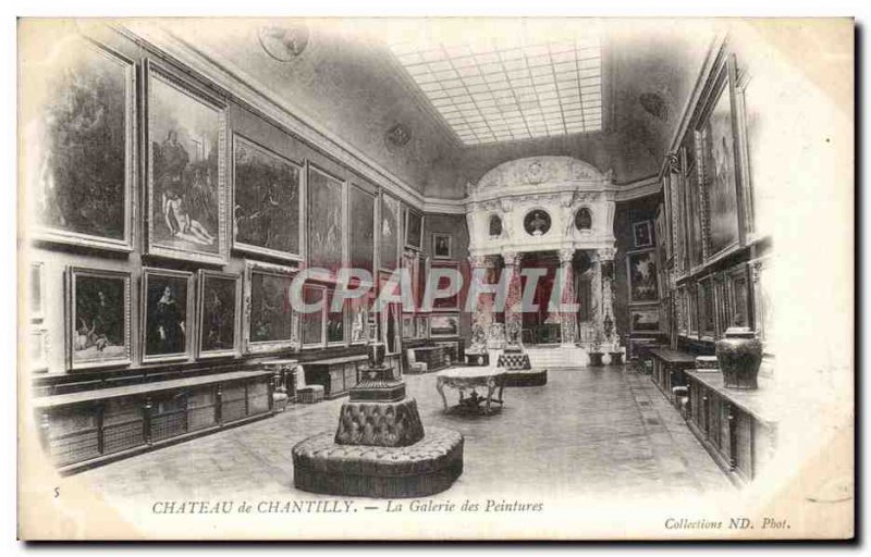 Old Postcard Chateau de Chantilly Gallery paintings