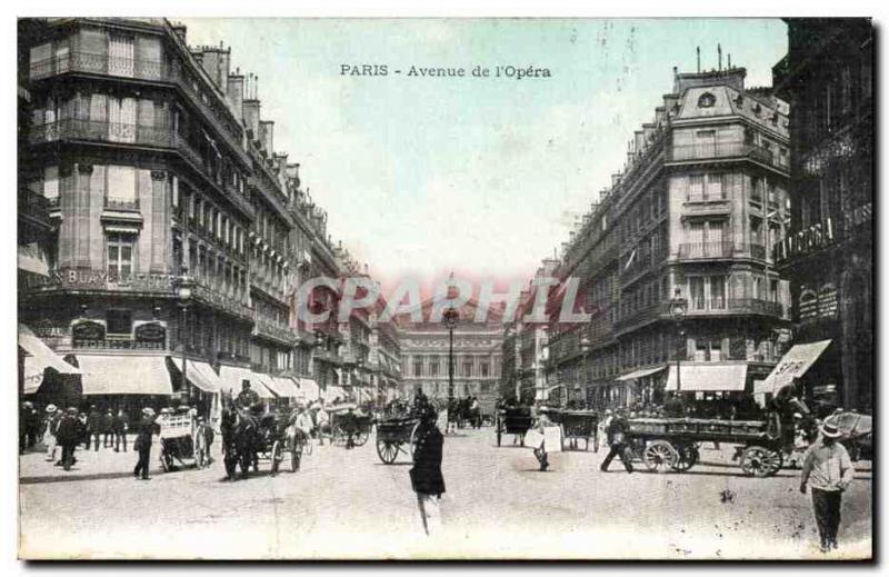 Paris Old Postcard Avenue of & # 39opera