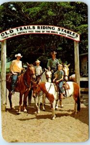 HART, Michigan  MI    OLD TRAILS STABLES  Horses  Horseback Riders    Postcard