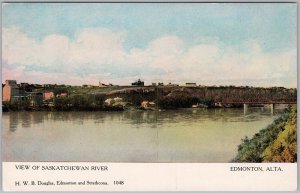 Edmonton Alberta Saskatchewan River Bridge H.W.B. Douglas Postcard H82