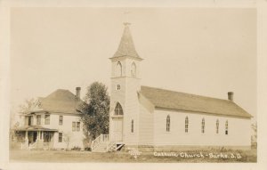 RPPC Catholic Church at Burke Gregory County SD, South Dakota 1930 Rosebud Photo