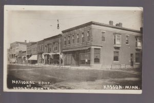 Kasson MINNESOTA RPPC 1917 NATIONAL BANK Main Street nr Rochester Dodge Center