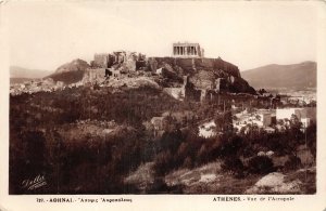 Lot145 athens view of acropolis greece real photo