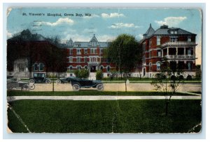 1917 St. Vincent's Hospital, Green Bay Wisconsin WI Antique Posted Postcard