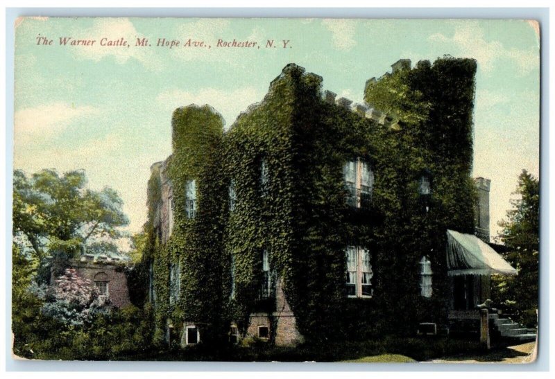 c1910 Warner Castle Mt. Hope Ave. Exterior Building Rochester New York Postcard