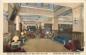 1948 Houston Texas Ben Milam Hotel interior occupation Postcard 25-11138