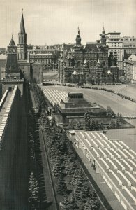 RUSSIA MOSCOW LENIN MAUSOLEUM RED SQUARE VINTAGE 1961 REAL PHOTO POSTCARD RPPC