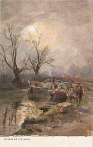 G.Gretty. Evening on the canal Horse Tuck Oilette Country Charms Ser.PC # 1401