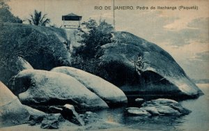 Brazil Rio de Janeiro Pedra de Itanhanga Paquetá Vintage Postcard 08.44