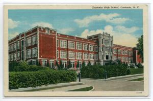 Gastonia High School North Carolina linen postcard