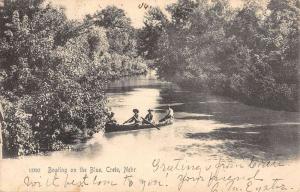 Crete Nebraska Row Boat Waterfront Antique Postcard K83319