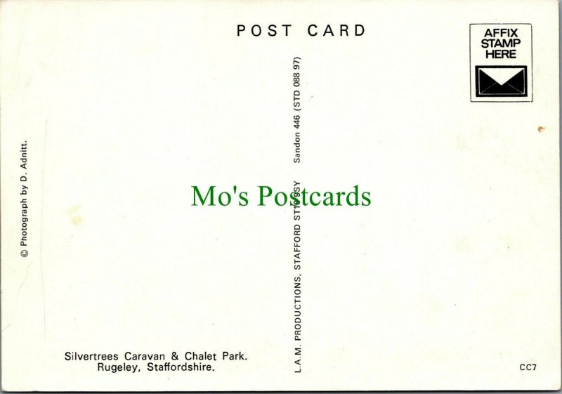 Staffordshire Postcard - Silvertrees Caravan & Chalet Park, Rugeley   RR10389  