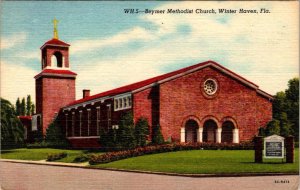 Winter Haven, FL Florida   BEYMER METHODIST CHURCH   ca1940's Linen Postcard