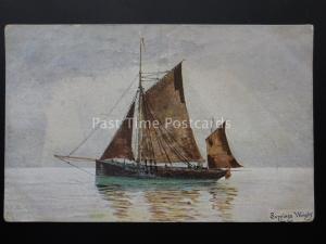 Sailing CLADDAGH HOOKER after H.C Seppings Wright c1902 UB Postcard Hildesheimer