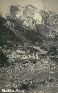 Austria Traunsteiner-Hutte refuge hut mountain scenic photo postcard 1929