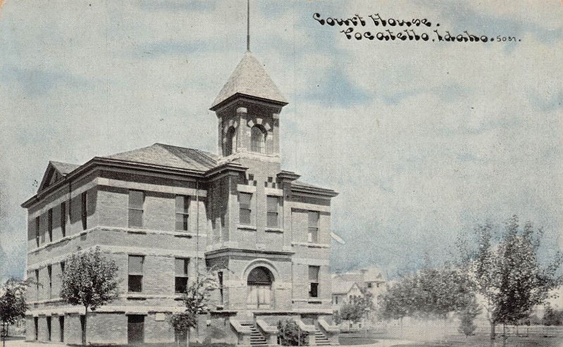 J76/ Pocatello Idaho Postcard c1910 Court House Building  220