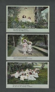 Ca 1910 Post Card NY Set Of Four (4) Condolence Cards-Rare Set