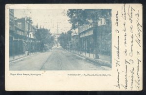 SLATINGTON PENNSYLVANIA PA. DOWNTOWN MAIN STREET SCENE VINTAGE POSTCARD