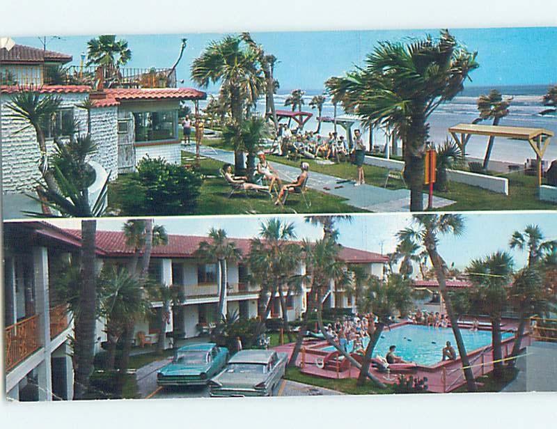 Pre-1980 OLD CARS & BEACON BY THE SEA MOTEL Daytona Beach Florida FL ho5206