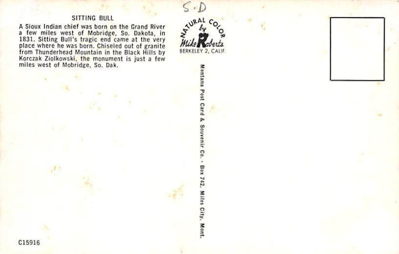 Sitting bull A Sioux Indian Mobridge SD