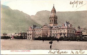 South Africa City Hall Capetown Vintage Postcard 09.75