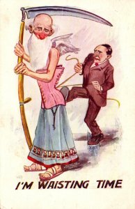 Humour Man & Father Time I'm Wasting Time 1907