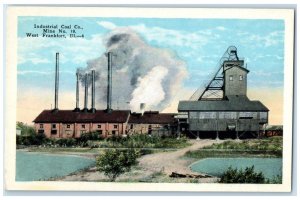 c1920 Industrial Coal Co. Mine West Frankfort Illinois Vintage Antique Postcard