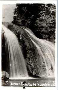 1930s - 1940s Turner Falls 72 Feet High Davis Oklahoma RPPC Real Photo Postcard