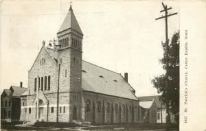 c1910 Printed Postcard; St. Patrick's Church, Cedar Rapids IA Linn County