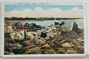 Portland Maine Scene at Cape Cottage 1919 Postcard K9