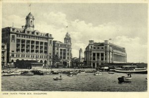 PC CPA SINGAPORE, VIEW TAKEN FROM SEA, VINTAGE POSTCARD (b11952)