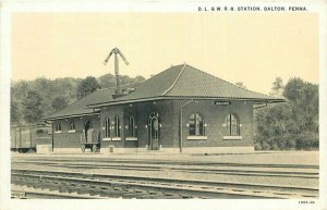 Dalton Pennsylvania Railroad Station Teich 1920s RPPC Photo Postcard 21-13965