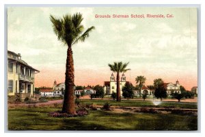 Sherman School Grounds Riverside California CA UNP DB Postcard D19