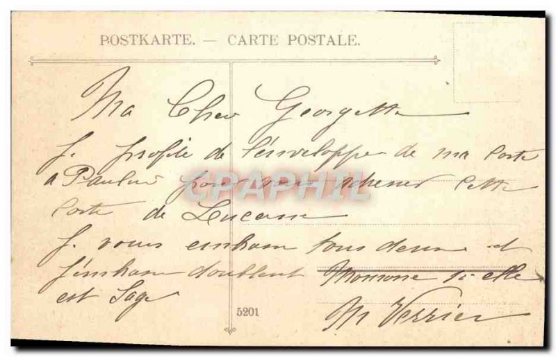 Old Postcard Luzern und die Alpen