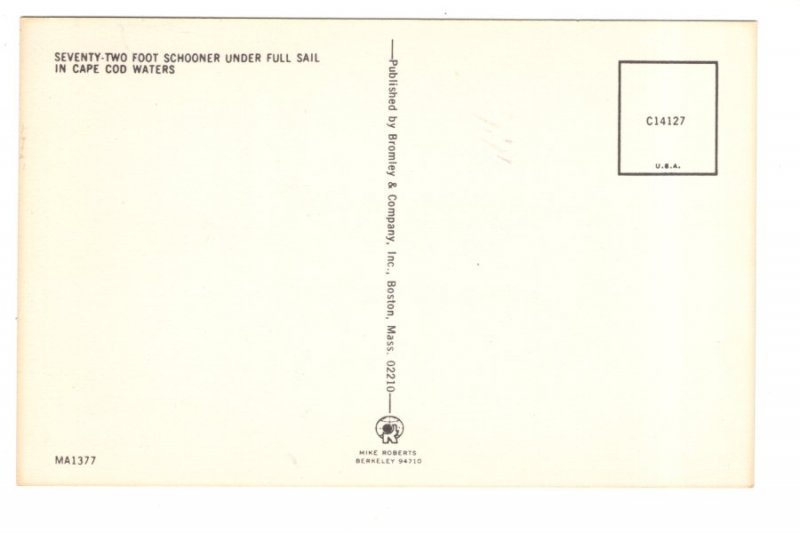 Seventy-Two Foot Schooner, Cape Cod Waters, Massachusetts