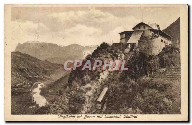 Old Postcard Virglbahn bei Bozen mit Eisacktal Sudtirol