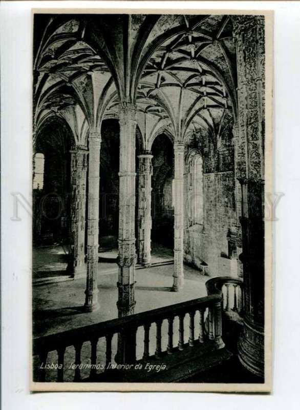 299861 PORTUGAL LISBOA Jeronymos monastery Interior da Egreja Vintage postcard