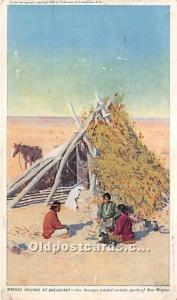 Navajo Indians at Breakfast Indian Postcard